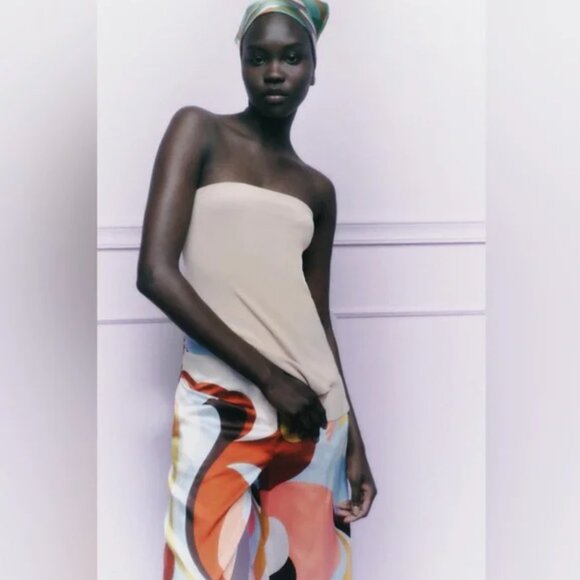 Zara Printed Wide Leg Palazzo Pants XS - Picture 2 of 6